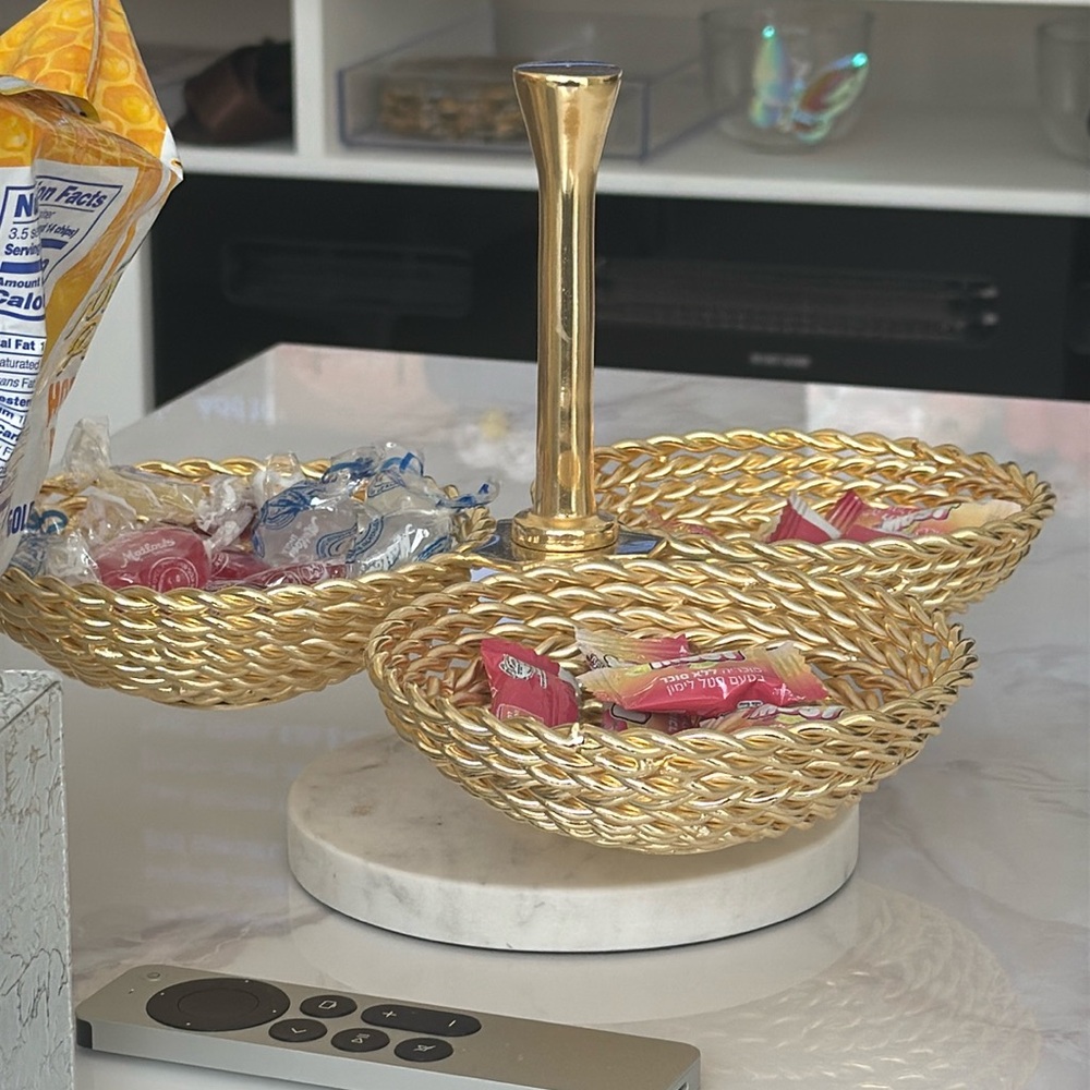Three section gold tray